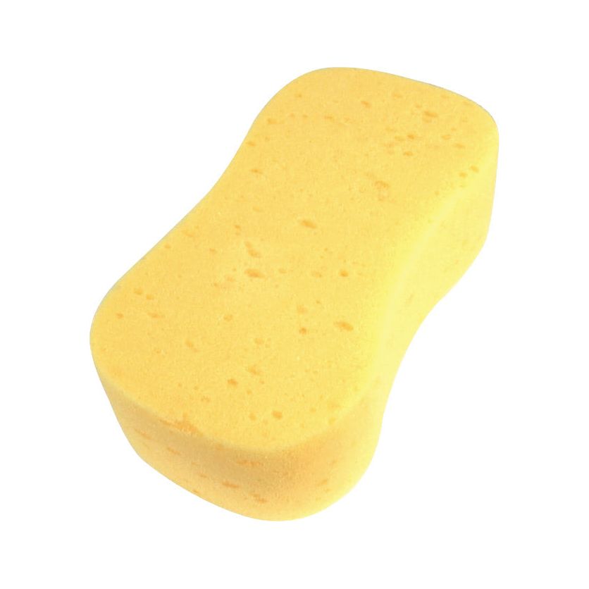 A yellow, rectangular Sparex Jumbo Car Sponge with slightly curved sides, measuring 222 x 120 x 60mm (Sparex Part No. S.20419), shown on a white background.