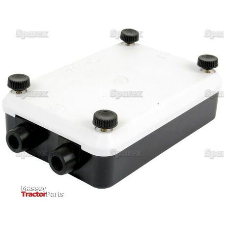 White and black plastic junction box with twelve terminals and a "Sparex" label in the bottom left corner, identified as Sparex Part No. S.23689.