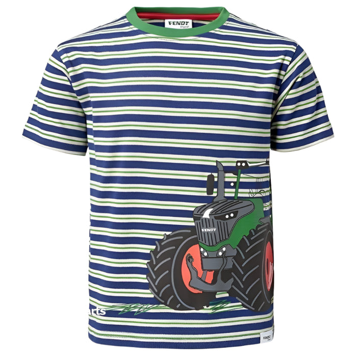 *SPECIAL PRICE* - Fendt Kids' Striped T-Shirt – Soft Cotton, Tractor Print | X99101904C