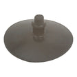 A black plastic sink stopper with a slightly domed shape and a central handle, ideal for use as part of the Knapsack Diaphragm by Sparex, Part No. S.52410.