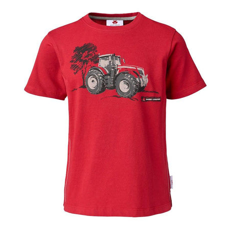 Massey Ferguson - Kid's Red T-Shirt With Tractor Print -   X993312216 - Farming Parts