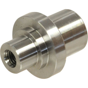 The Sparex King Pin - S.43427 is a cylindrical metal machine part with multiple stepped sections and a metric threaded hole at one end.