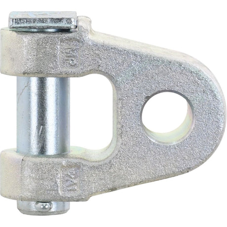 Close-up image of the Sparex Top Link Knuckle End - Cat. 2, featuring a pin inserted through one end and an open fixing hole on the other, showcasing its overall length (Sparex Part No.S.32943).