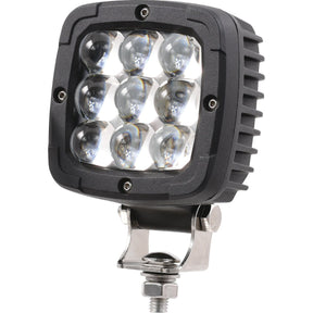 The LED Blue Spot Work Light for Spraying, 10-80V - S.148191 by Sparex features a square design with nine individual bulbs mounted on a metal bracket, providing an efficient spot beam pattern. This robust light is also IP69K rated for ultimate durability in harsh environments.