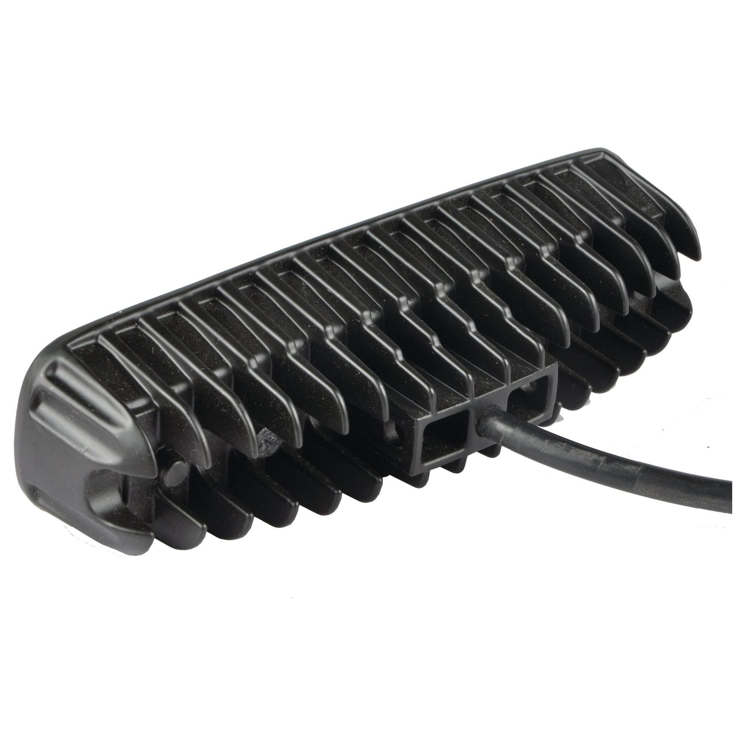 A Sparex LED Flat Work Light Bar, 165mm, 2500 Lumens Raw, 10-30V - S.155420 features a black plastic grooming attachment with comb-like teeth, an attached cord, and an integrated LED light.