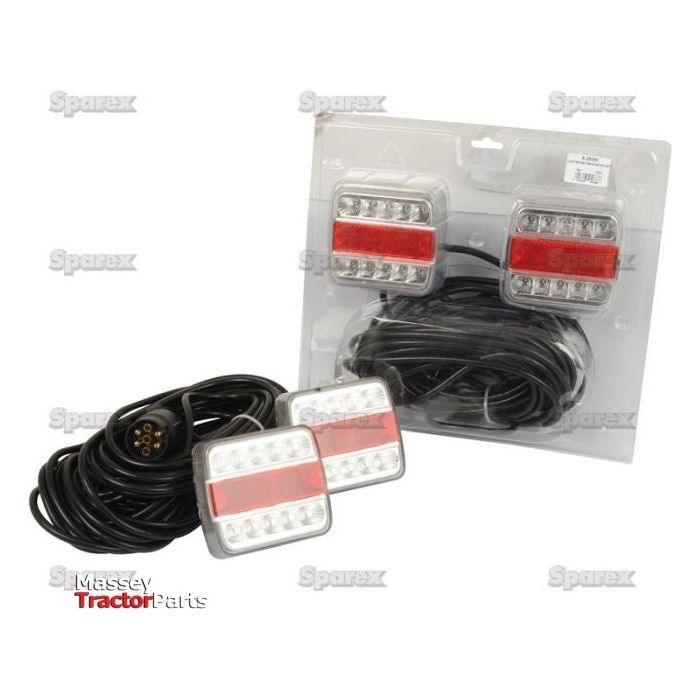 LED Lighting Set, Function: 4, Brake / Tail / Indicator / Number Plate, Cable length:12M, 12V
 - S.25388 - Farming Parts