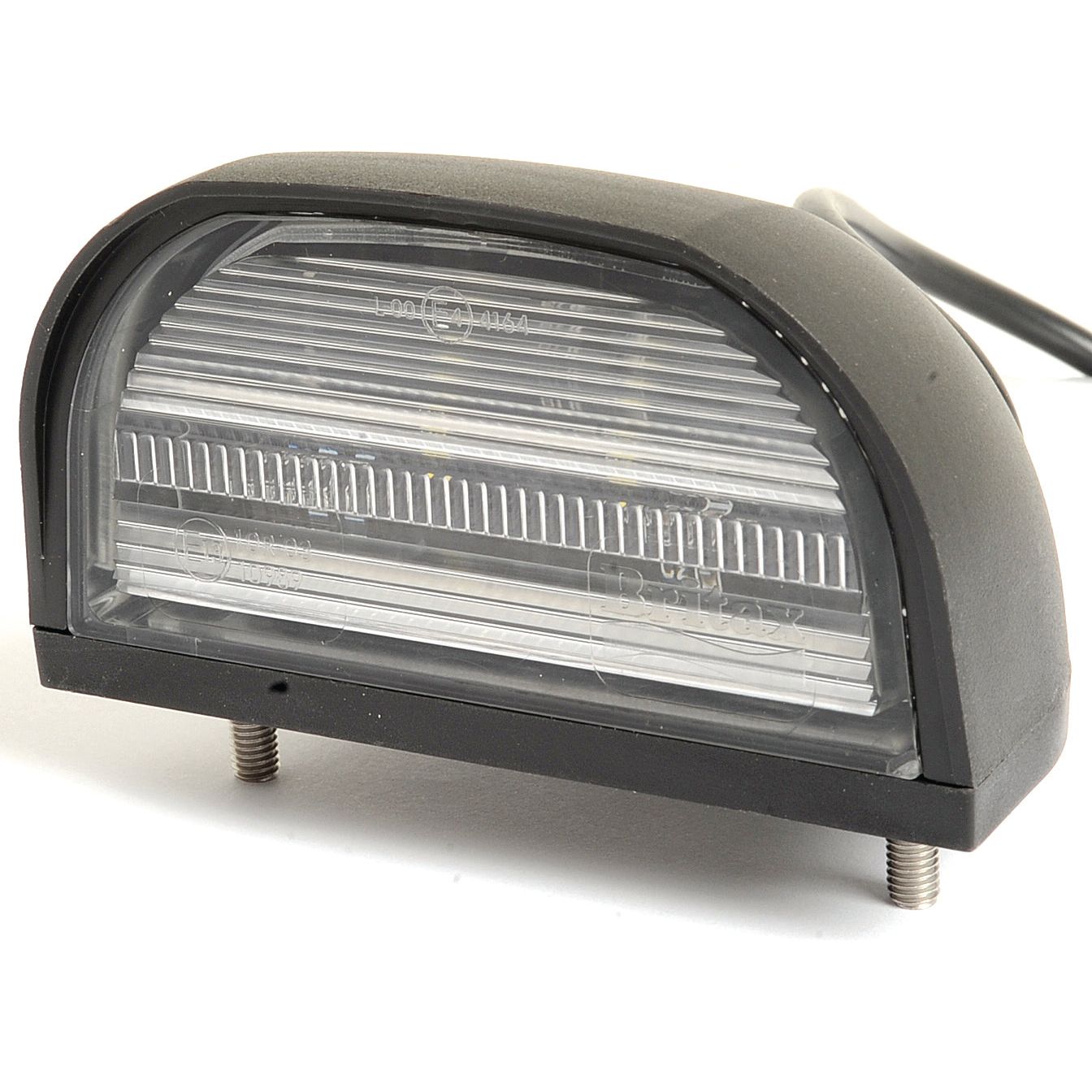 The Sparex LED Number Plate Light (Part No. S.26605) features a black and gray, rectangular design with a clear covering, complete with two mounting screws and an IP65 rating. It is compatible with 12-24V systems.