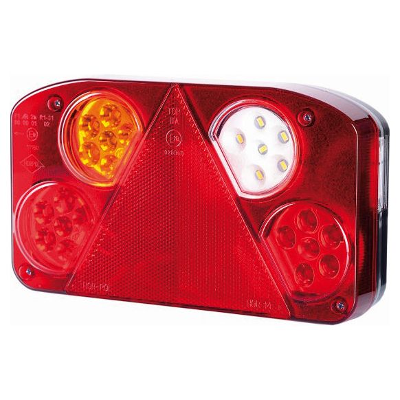 LED Rear Combination Light, Function: 6, Brake / Tail / Indicator / Fog / Reverse / Number Plate, LH, 12-24V
 - S.113380 - Farming Parts