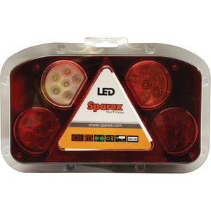 LED Rear Combination Light, Function: 6, Brake / Tail / Indicator / Fog / Reverse / Number Plate, RH, 12-24V
 - S.113379 - Farming Parts