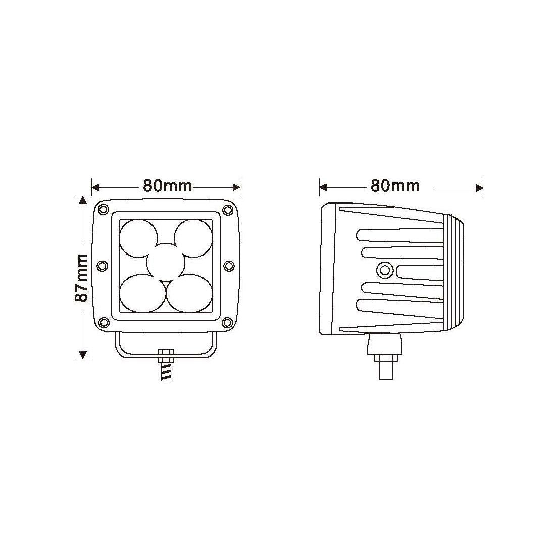 LED Red Work Light for Forklift Danger Area, IP Rating: IP69K, 120 Lumens Raw, 10-80V
 - S.119779 - Farming Parts
