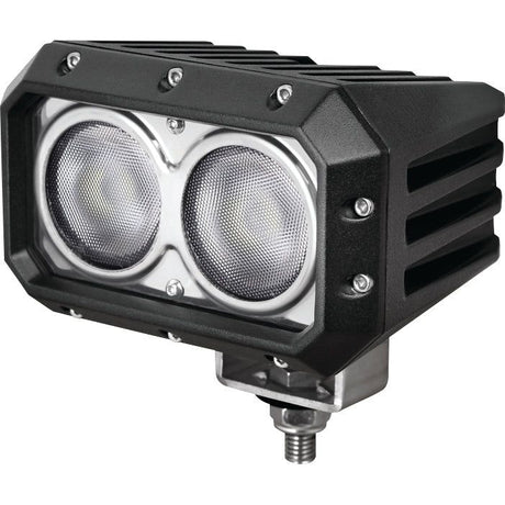 Close-up of the Sparex LED Work Light (Cree High Power) with a rugged black casing and metal mounting bracket, delivering 6000 lumens raw and suitable for demanding work environments, interference Class 3, operational voltage range from 10-60V - S.130031.