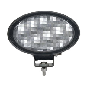 The oval LED Work Light with a black casing and mounting bracket, labeled "Sparex" from Massey Tractor Parts, delivers a powerful 4500 Lumens output for enhanced visibility. It is identified by the Sparex Part No.S.151852 and operates within a voltage range of 10-30V with Interference Class 5.