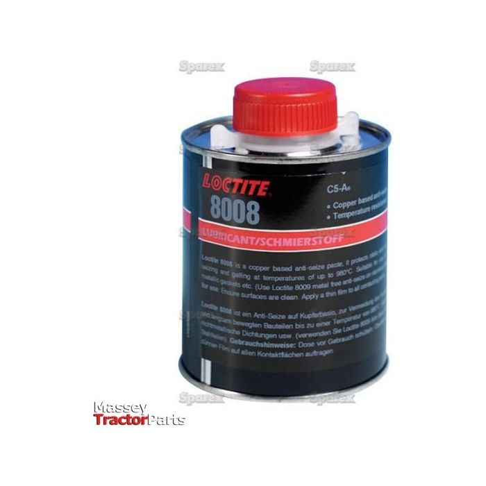 A can of Sparex LOCTITE 8008 Anti-Seize 454gr - S.105350 with a red cap. The label includes product details and descriptions in multiple languages, perfect for applications requiring high temperatures.