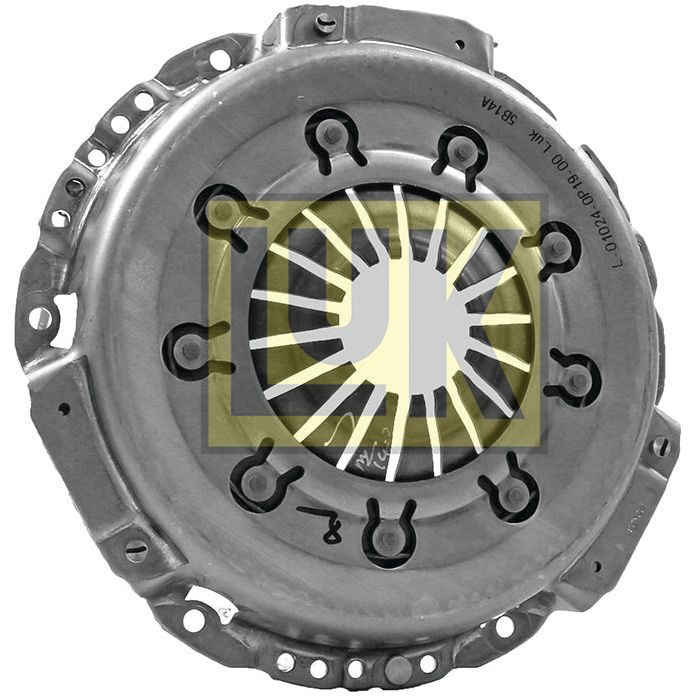 Image of a Clutch Cover Assembly - S.145200 by Sparex, featuring a metallic automotive clutch pressure plate with a LUK cover and pressed steel housing, six mounting holes, and a central diaphragm spring. It appears to be in new condition.