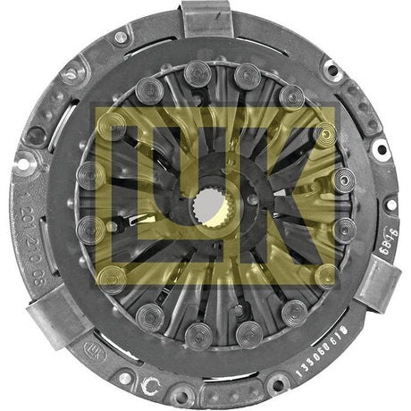 A cast iron circular mechanical component with multiple screws and a yellow 'Sparex' logo overlaid on its surface, resembling the Clutch Cover Assembly - S.145291.