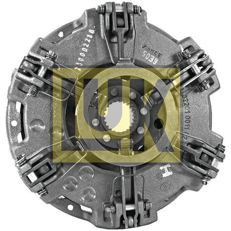 The Clutch Cover Assembly - S.145429, branded by Sparex, showcases "LUK" prominently in yellow on the plate. It includes multiple springs and bolts for attachment, as well as a dual cover design to ensure superior performance and durability.