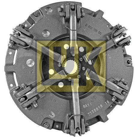 Close-up of a Sparex-branded Clutch Cover Assembly - S.145485 for an automotive transmission, featuring a cerametallic disc and showcasing intricate mechanical details and branding.