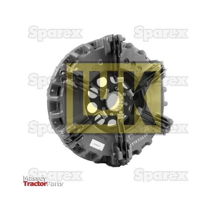 Close-up image of a Clutch Cover Assembly - S.145498 on a white background. The word "LUK" is prominently displayed in yellow against the background of the plate. Multiple "Sparex" watermarks overlay the image.