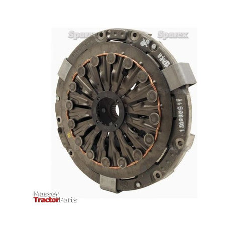 A Clutch Cover Assembly (S.19685) by Sparex, designed with a circular pattern of springs and bolts, labeled with "Massey Tractor Parts" in the corner, featuring a durable cast iron housing.