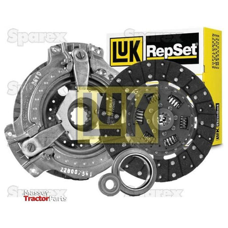 Image of a Sparex Clutch Kit with Bearings - S.146547, including various metal components and a bearing, placed against a white background. The Sparex branding is prominently displayed on the packaging, featuring an organic captive disc for enhanced performance.