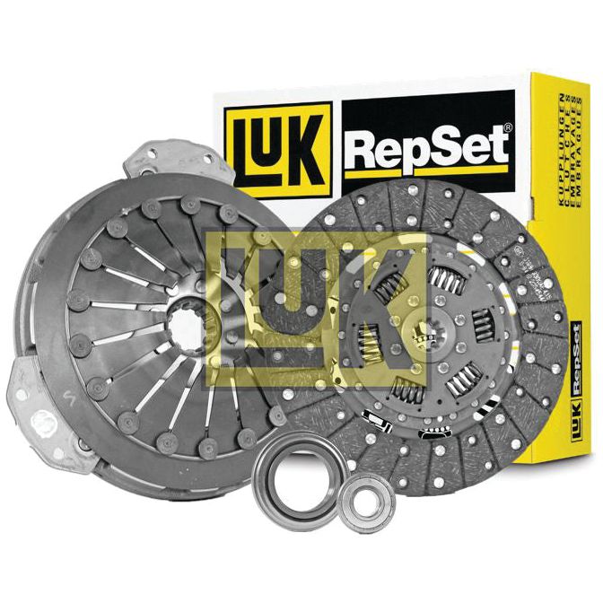 A Sparex Clutch Kit with Bearings - S.146598, featuring a torsion-sprung pressure plate, clutch disc, release bearing, and pilot bearing, is displayed against a white background with the Sparex branded box visible.
