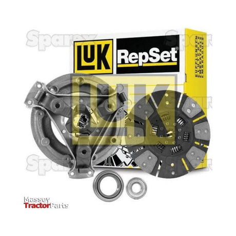 Sparex Clutch Kit with Bearings - S.146767, featuring a Cerametallic Loose Disc, a pressure plate, a release bearing, and a pilot bearing, with box in the background.