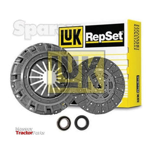 Sparex Clutch Kit with Bearings - S.147183 on display, showcasing visible clutch components, including a torsion sprung loose disc, with a branded yellow box in the background.