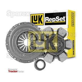 Sparex Clutch Kit with Bearings - S.147226, featuring a torsion sprung clutch cover, cerametallic loose disc, and release bearing, with the product box in the background.