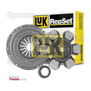 Sparex Clutch Kit with Bearings - S.147226, featuring a torsion sprung clutch cover, cerametallic loose disc, and release bearing, with the product box in the background.