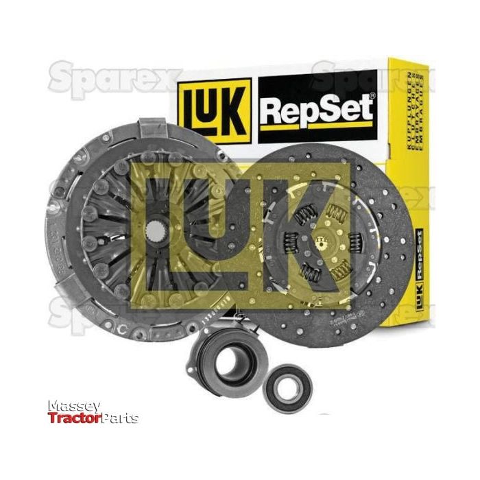 Sparex Clutch Kit with Bearings - S.147237, including clutch plate, pressure plate, release bearing, and pilot bearing, all in a yellow and black Sparex branded box. Featuring a Single Cover Type with a cover size of 330mm.