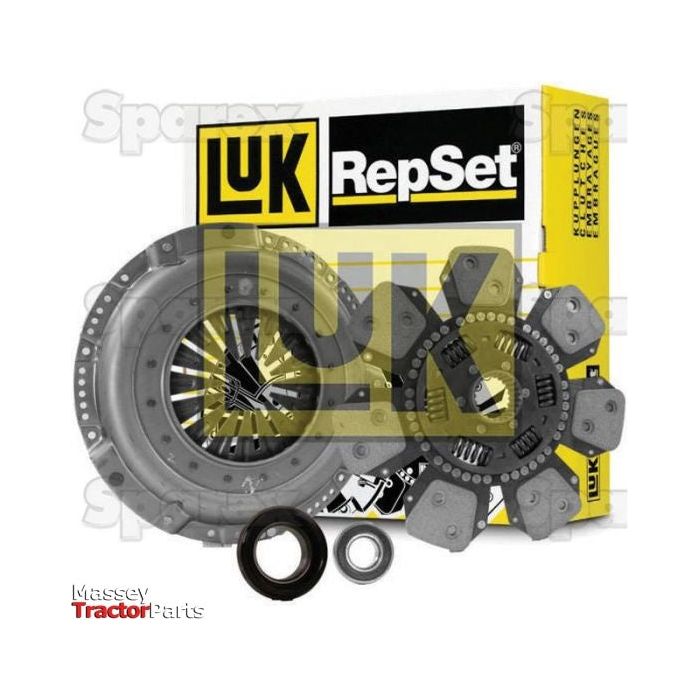 Sparex Clutch Kit with Bearings (S.147307) featuring a 350mm cover, pressure plate, disc, release bearing, pilot bearing, and alignment tool, displayed against a branded box.