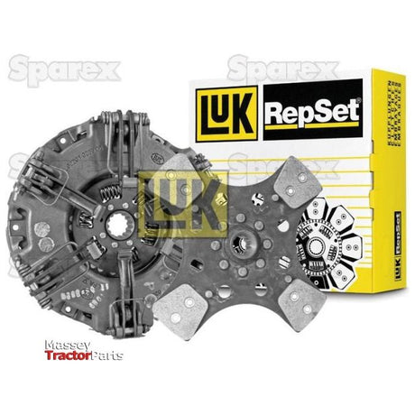 Sparex Clutch Kit without Bearings - S.146602, highlighted with a Cerametallic Disc and two components, displayed in front of a branded yellow box.