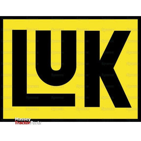 The yellow square logo featuring the black letters "LuK" includes a watermark text that reads "Sparex." In the bottom left corner, there is text stating "Massey Tractor Parts." This cover size is versatile and suitable for multiple applications. The product referenced is the Clutch Kit without Bearings - S.146931 by Sparex.