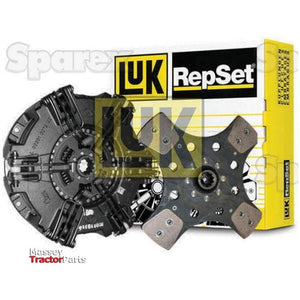 Sparex Clutch Kit without Bearings (S.147038) with packaging box, displaying components of a clutch plate and disc, featuring a dual cover for enhanced performance.
