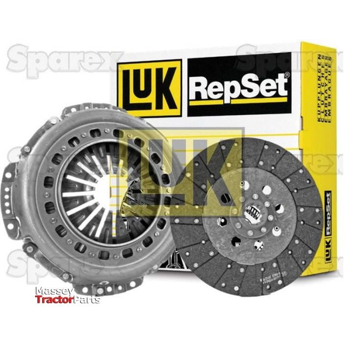 Clutch Kit without Bearings - S.147160, featuring a 330mm cover and an organic loose disc, displayed in front of a Sparex branded box.