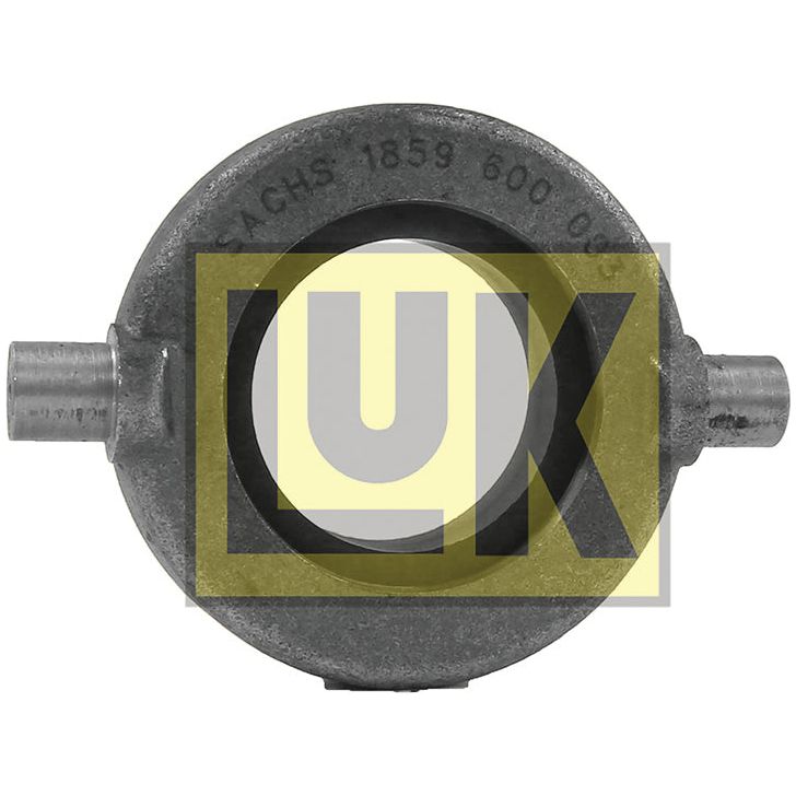 Image of a circular mechanical part with two protruding rods, arranged horizontally. There is text around the outer edge reading "SACHS 1859 600 080". The part, identified as a LUK Clutch Release Bearing - S.146332 by Sparex, is overlaid with a semi-transparent "LK" logo.