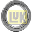 A metal Clutch Release Bearing labeled as "LUK Clutch Release Bearing - S.146346" from the brand Sparex, prominently featuring the letters "LUK" in the center, encased within a yellow and black rectangular logo.