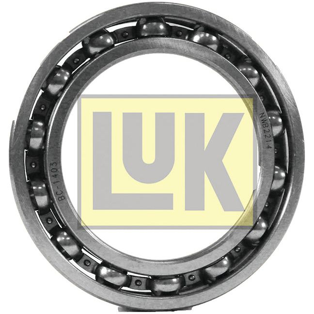 A metal ball bearing with the text "LUK" in the center background, commonly used in Case IH machinery and as a clutch release bearing for David Brown tractors, referred to as the Sparex LUK Clutch Release Bearing - S.146355.
