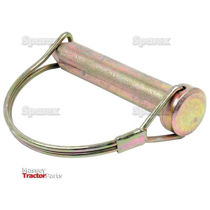 A L/PIN STABILISER, identified as Sparex Part No.S.16496, featuring a round, cylindrical shaft and a looped wire latch. The image includes the text "Massey Tractor Parts" in the bottom left corner along with mentions of Ford and Case IH.