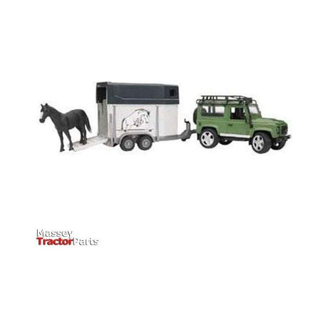 Land Rover Defender with Horse Box and Horse - 025922-Bruder-Childrens Toys,Merchandise,Model Tractor,Not On Sale