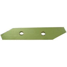 The Landside - RH (Dowdeswell) - S.127527 by Sparex is a green metal blade with two circular holes and angular edges, designed for cutting or scraping purposes, and often compatible with Dowdeswell machinery.