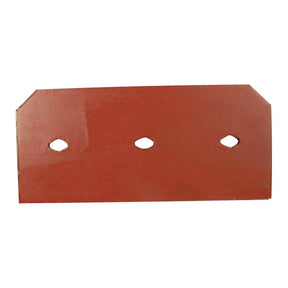 A red rectangular metal plate with three evenly spaced diamond-shaped holes, designed for Sparex fasteners, named Landside - RH & LH (Naud), fitting as 03065501 - S.78125.