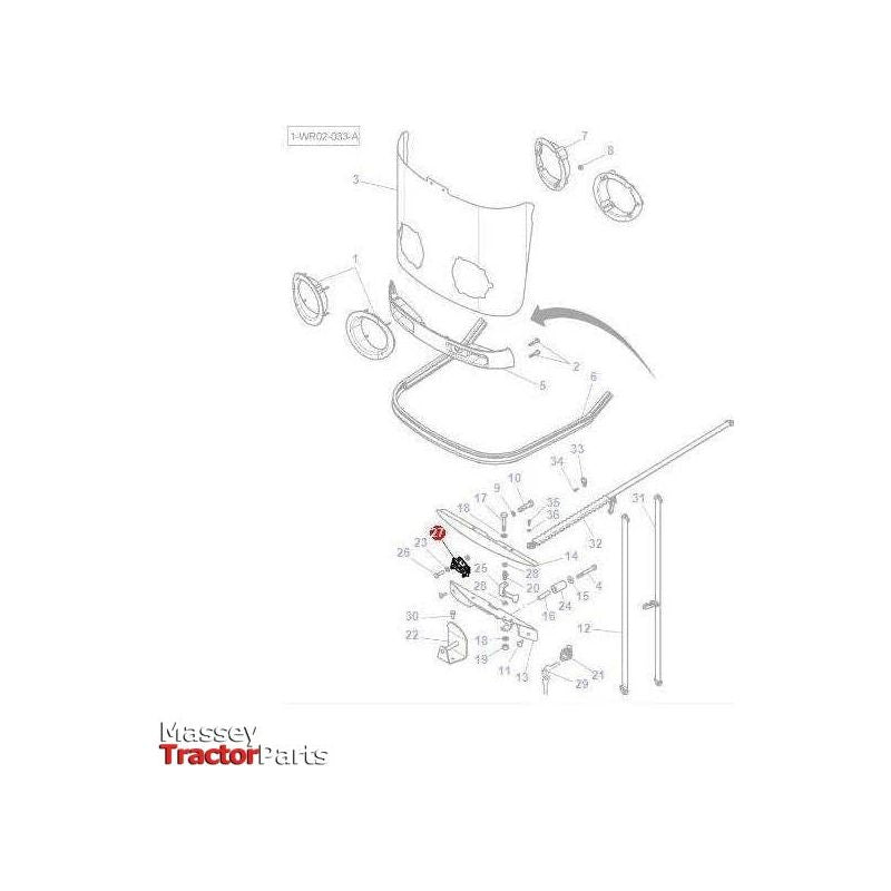 Massey Ferguson Latch - 4284519M1 | OEM | Massey Ferguson parts | Grilles & Cowls-Massey Ferguson-Farming Parts,Latches,Tail Gate,Towing & Fasteners,Tractor Parts,Trailer Hardware,Trailer Parts