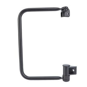 A left-hand mirror arm by AGCO, identified as product ACP0515010 and typically used for securing or supporting structures on specific Massey Ferguson models, features a black metal bracket with two mounting points.