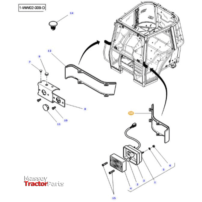 Massey Ferguson Left Hand Muff - 4272746M1 | OEM | Massey Ferguson Parts-Massey Ferguson-Cab Handles & Latches,Cabin & Body Panels,Farming Parts,Tractor Body,Tractor Parts