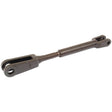 A Levelling Box Assembly featuring fork holes with diameters of 19mm and 27mm and a central threaded rod (M24x2 metric), commonly used for tensioning systems such as cables and ropes, often pairs well with Sparex End Fittings. (Sparex Part No. S.69893)