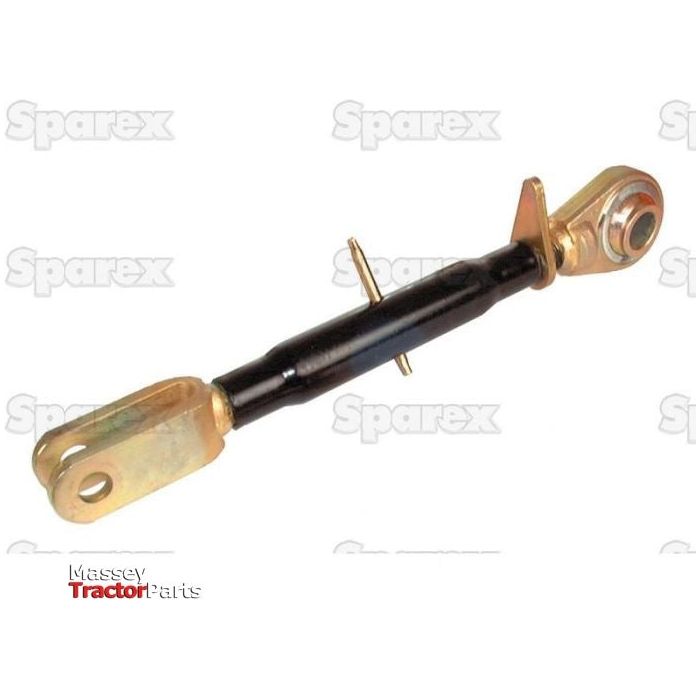 The image displays a Levelling Box Assembly with a ball diameter of 40mm and a fork hole diameter of 28mm, featuring threaded ends and connection points commonly used in tractor machinery. The background showcases the Sparex brand name, known for its compatibility with major brands like International Harvester. This product is identified as Sparex Part No. S.29161 and has a minimum length of 565mm with an M40x3 metric specification.