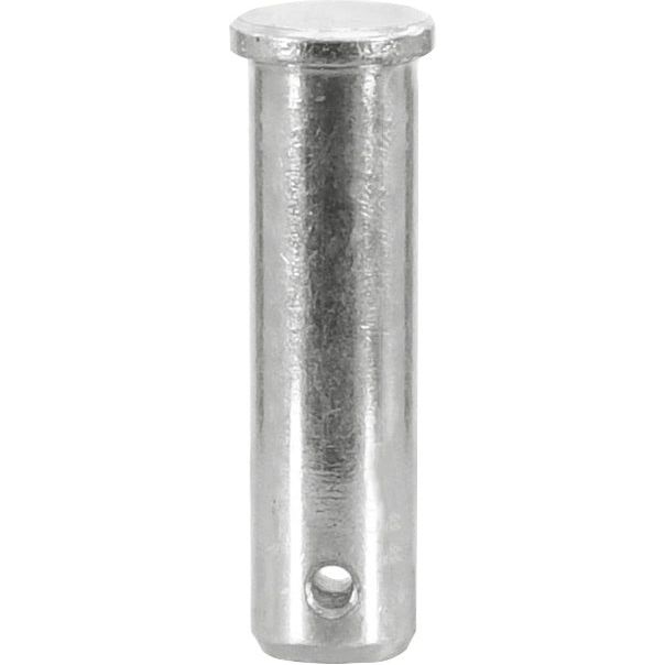 The Sparex Lower Link Pin 16x50mm Cat (Part No. S.29168) is a metallic cylindrical pin with a diameter of 16mm, an overall length of 60mm, and a working length of 50mm. It features a flat top and has a small hole near the bottom.

