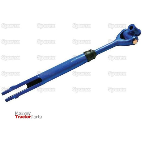 The Levelling Box Assembly - Knuckle Ø 16mm- Fork Hole Ø 16mm - Min. Length: 530mm from Sparex (Part No. S.61034) is shown against a white background. This high-quality assembly features a forked end and a jointed opposite end, ensuring durability and performance for Ford New Holland models.