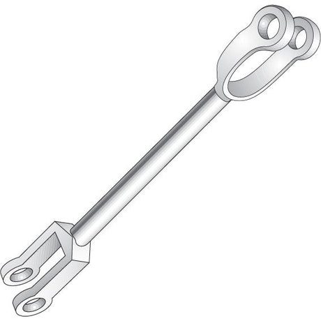 Illustration of the Levelling Box Yoke - 3/4 UNC, designed by Sparex (Sparex Part No. S.16020), featuring forks with holes for mechanical linkage at both ends, in the style commonly seen with Massey Ferguson equipment.